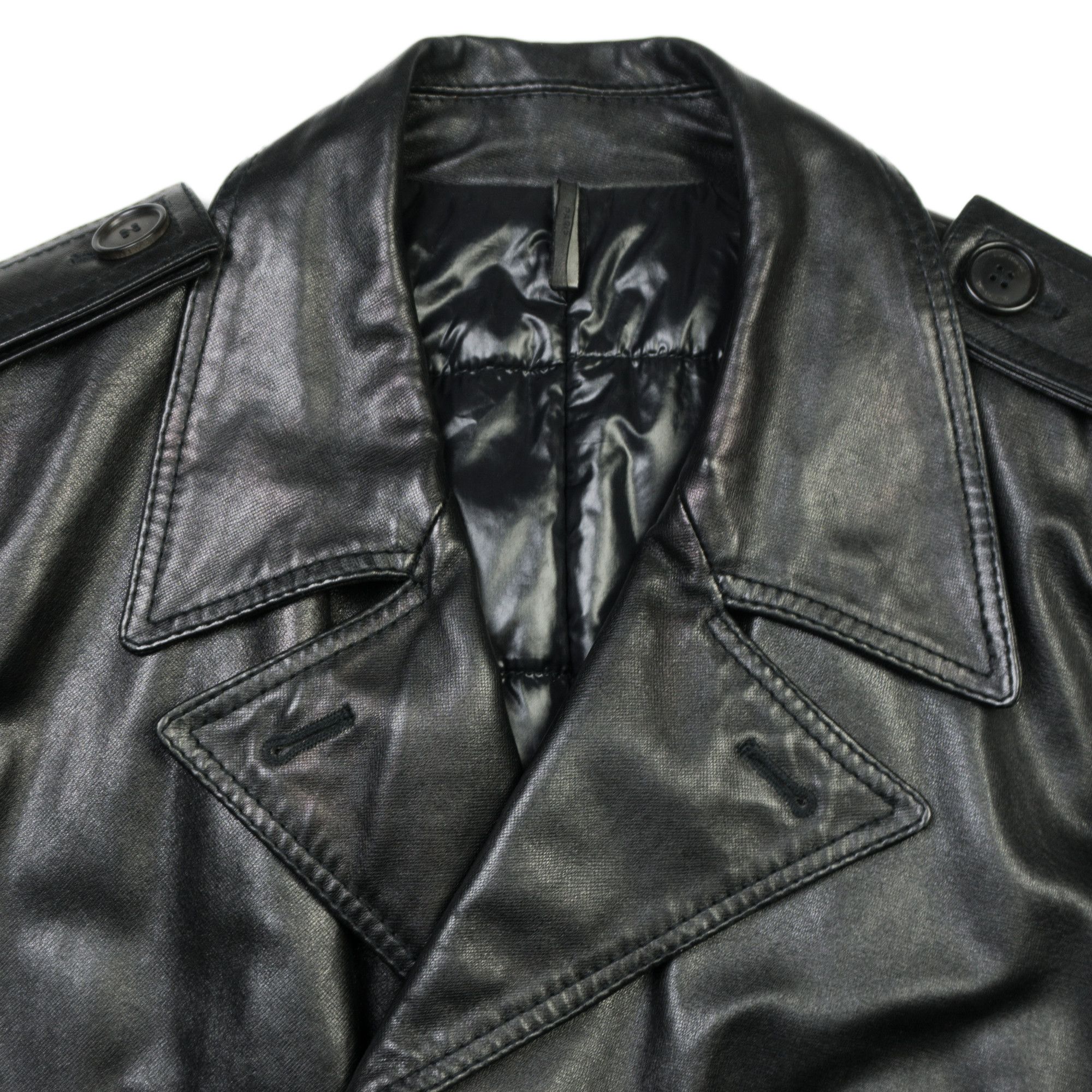 Dior × Hedi Slimane Dior Homme AW07 "Navigate" Leather Trench Coat Size US M / EU 48-50 / 2 - 3 Thumbnail