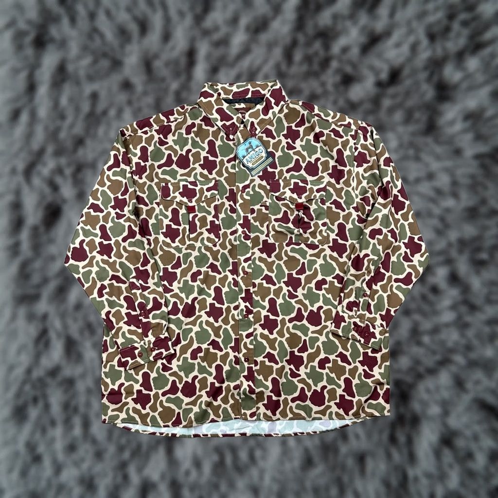 Vintage VINTAGE Texas A&M Aggies Amigo Provisions Camo Vented Long Sleeve Button Down 3XL Mens Size US XXL / EU 58 / 5 - 1 Thumbnail