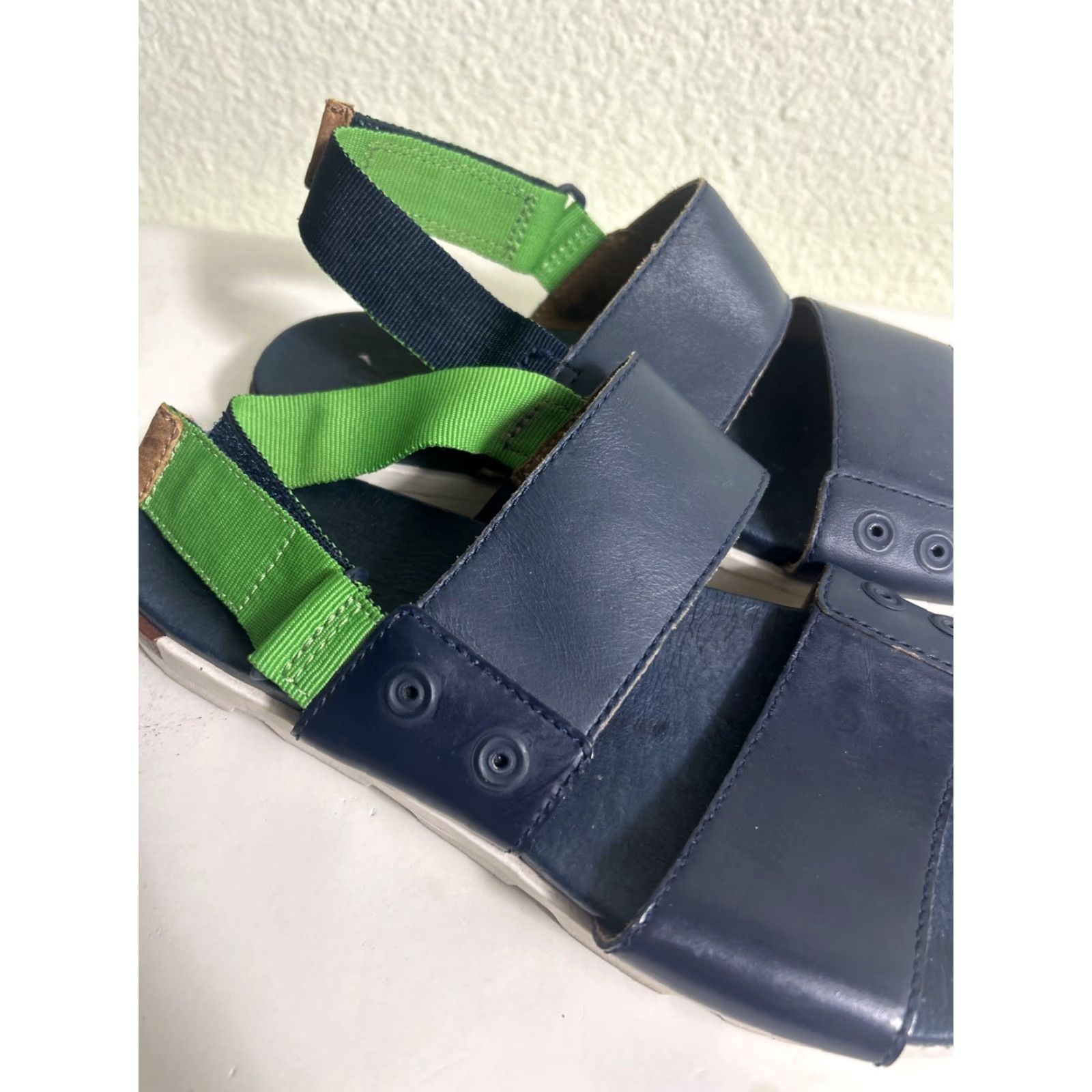 SOREL Sorel Womens Sandal Size 7 Strappy Ankle Strap Leather White Blue Green Color Casual Shoes Womens Size US 7 / IT 37 - 3 Thumbnail