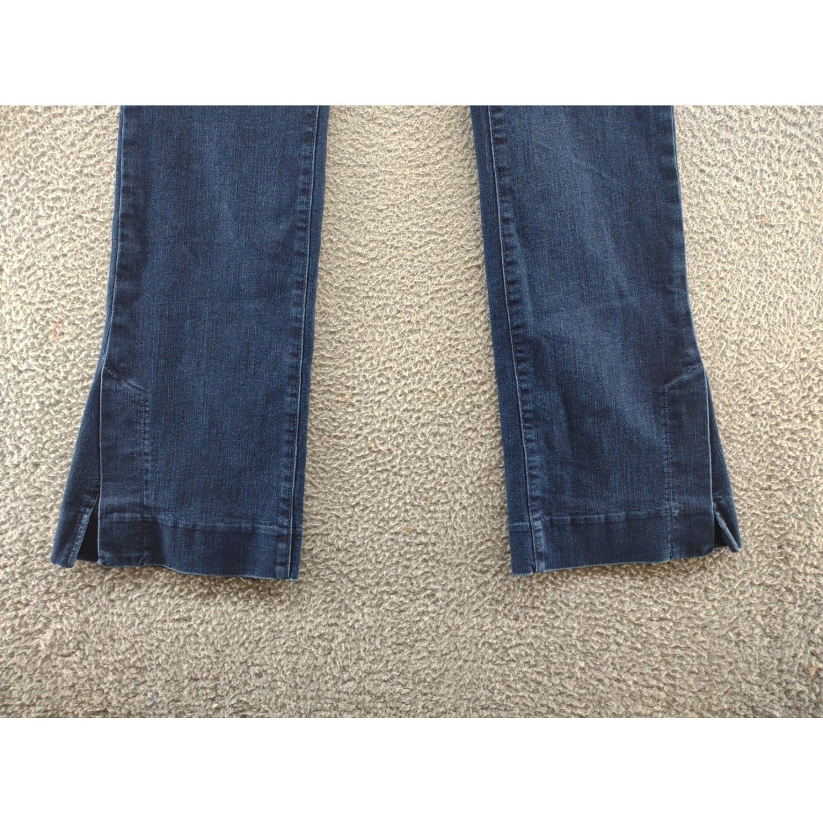 Vintage Maurices Women's Mid Rise Dark Wash Ankle Slit Jeans Size 8 Long Stretch Medium Denim Blue 5-Pocket Style Straight Mens Womens Girls? Size 30" / US 8 / IT 44 - 3 Thumbnail