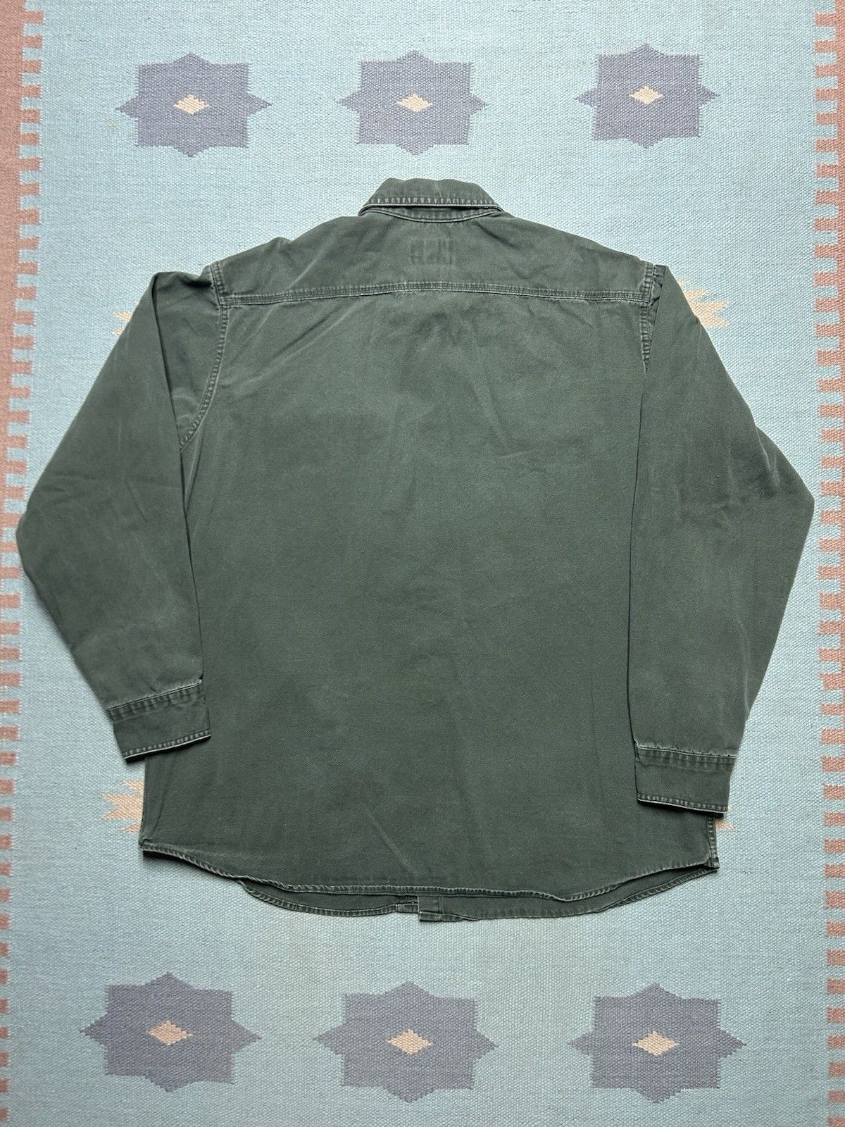 Vintage Vtg cabelas button shirt canvas cotton army green XL tall Size US XL / EU 56 / 4 - 7 Thumbnail