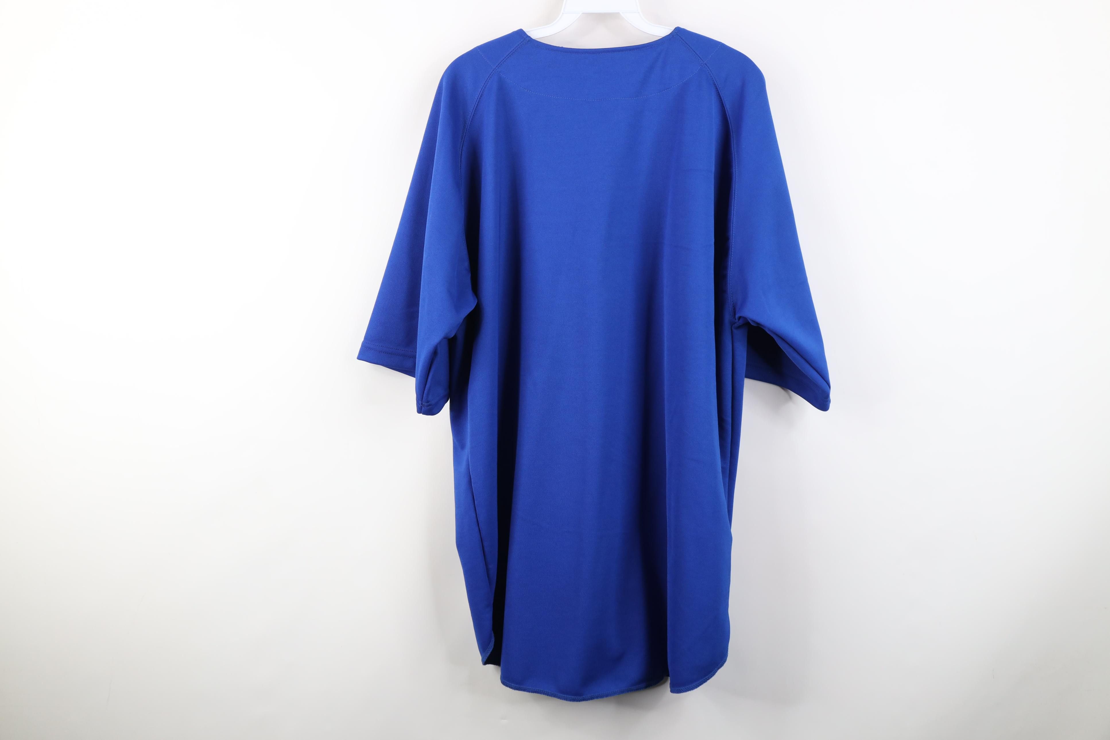 Vintage Vintage 90s Y2K Streetwear Knit Baseball Jersey Royal Blue Size US XL / EU 56 / 4 - 11 Thumbnail