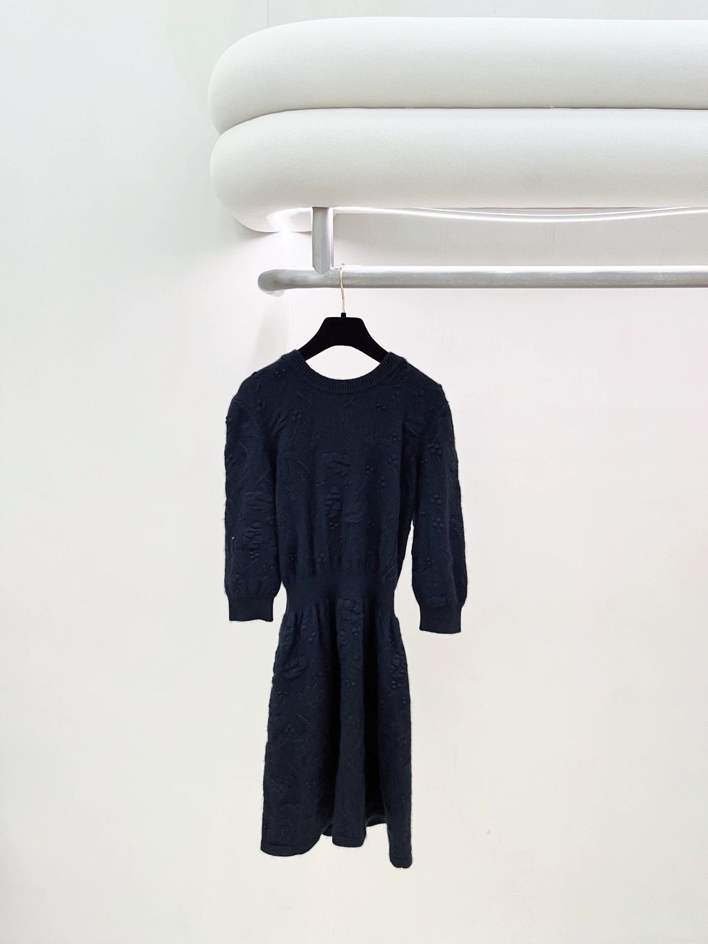 Chanel Chanel Black Embossed Dress Size 34 Size XS / US 0-2 / IT 36-38 - 1 Thumbnail