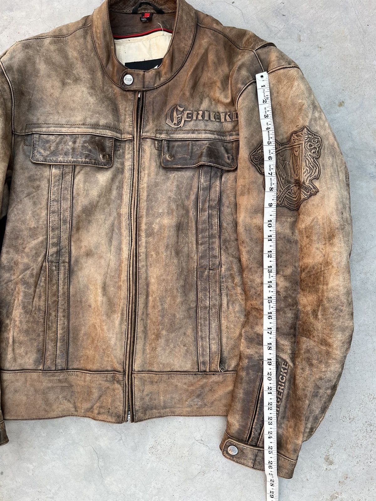 Hein Gericke RARE 🔥VINTAGE 9OS HEIN GERICKE WASHED LEATHER BIKER JACKET Size US L / EU 52-54 / 3 - 13 Thumbnail