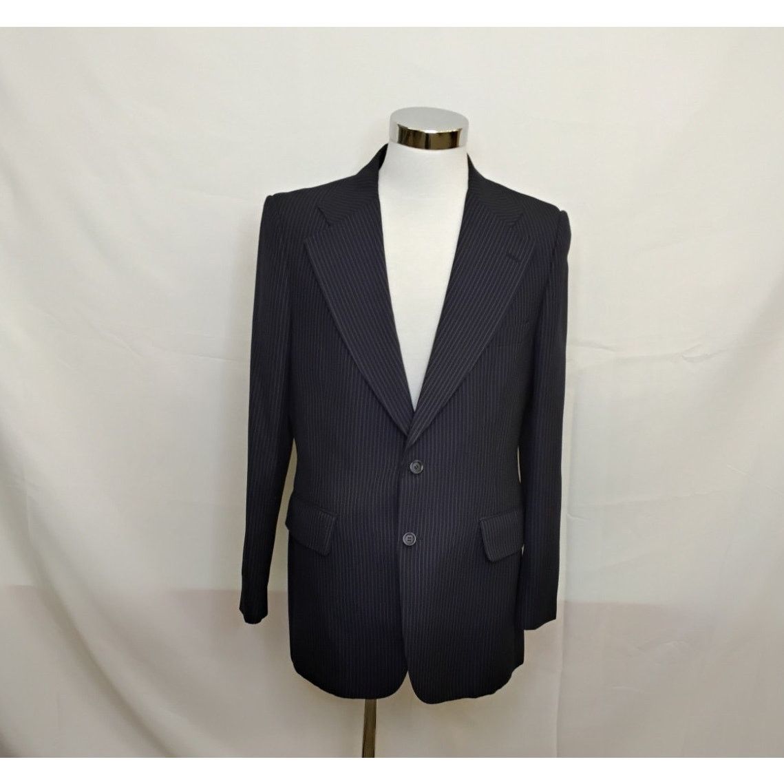 Givenchy Givenchy Blazer Men's 41" Chest Navy Pinstripe VTG 1970s Size 42R - 2 Thumbnail