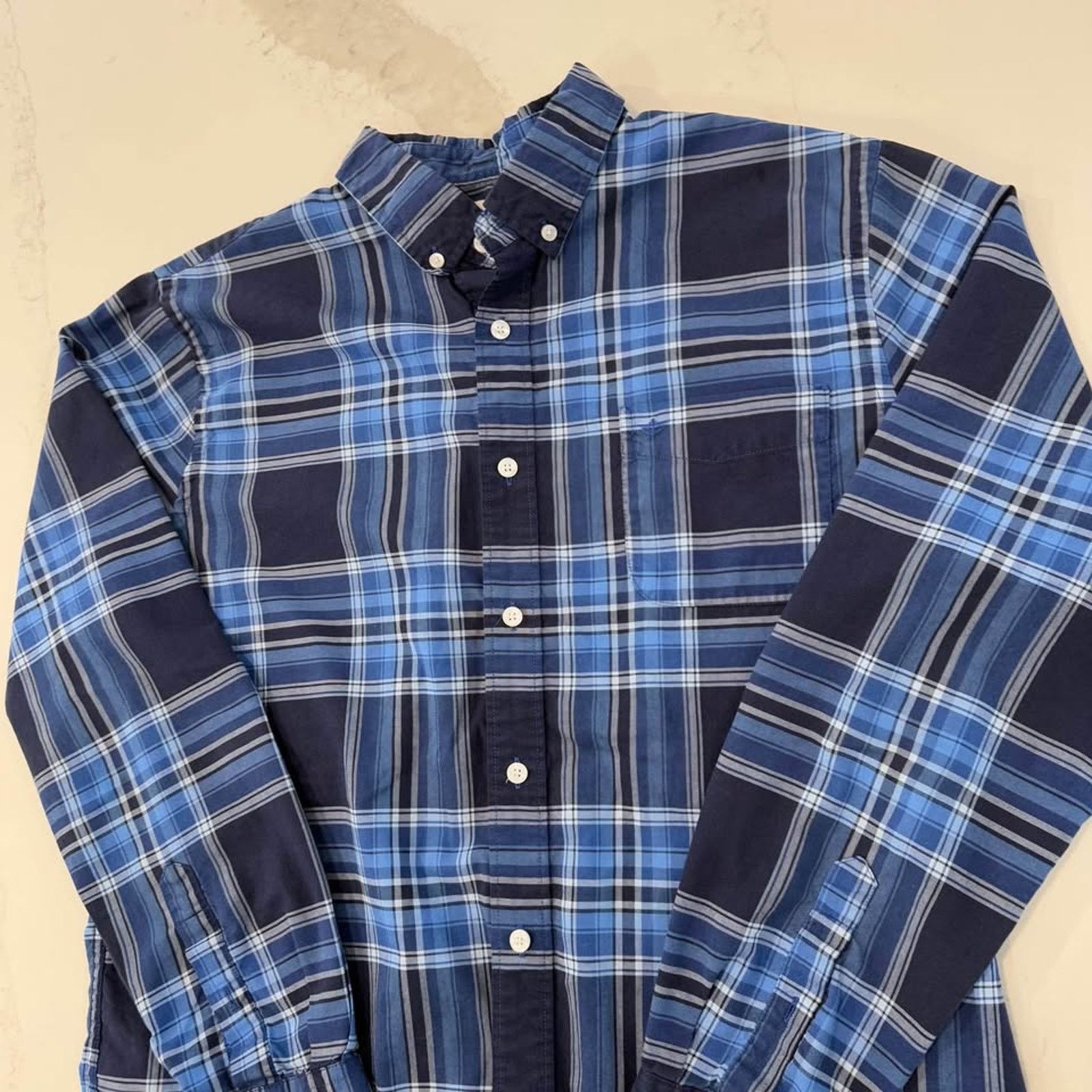 Dockers Dockers Long Sleeve Button Up Blue Plaid Shirt Mens Size 2XL Size US XXL / EU 58 / 5 - 2 Thumbnail