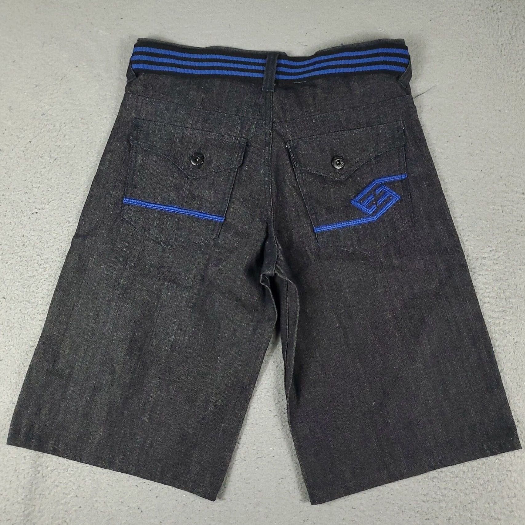 Enyce Enyce Mens Shorts Gray Blue Size 32 Retro Baggy Belted Denim Size US 32 / EU 48 - 4 Thumbnail