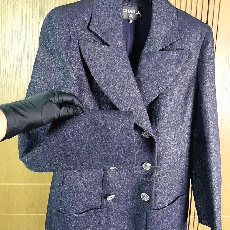 Chanel Chanel Wool Blend Long Sleeve Dress in Navy . Size S / US 4 / IT 40 - 4 Thumbnail