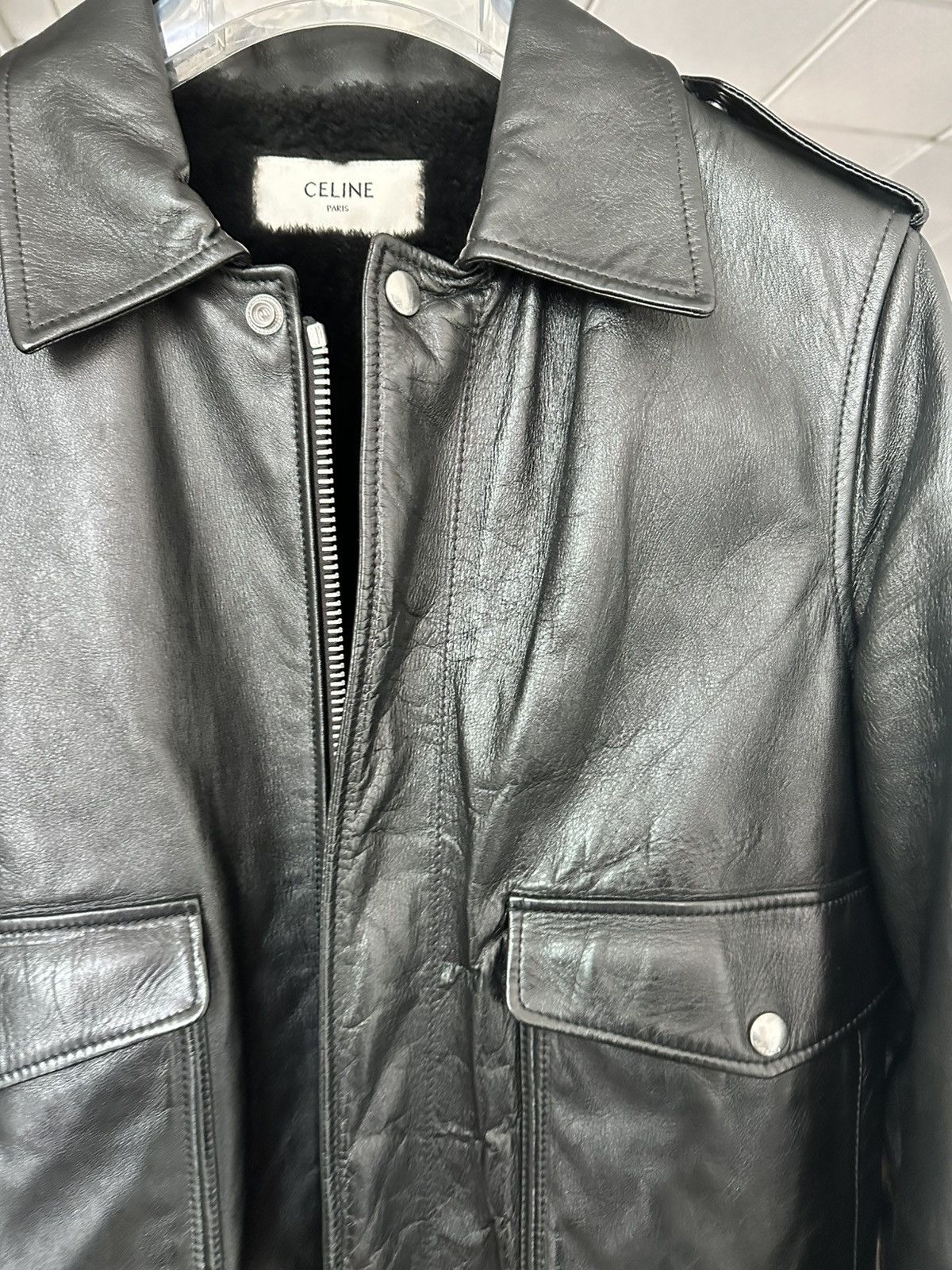 Celine Celine Aviator Jacket lambskin by Hedi Slimane Size US M / EU 48-50 / 2 - 14 Thumbnail