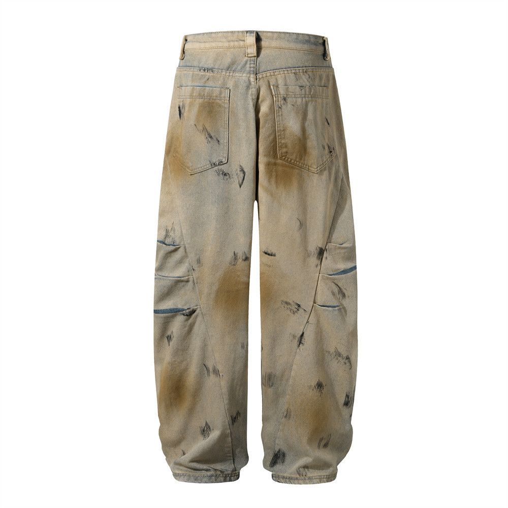 Vintage Men's loose punk ink-splashed distressed dirty machete jeans Size US 32 / EU 48 - 2 Thumbnail