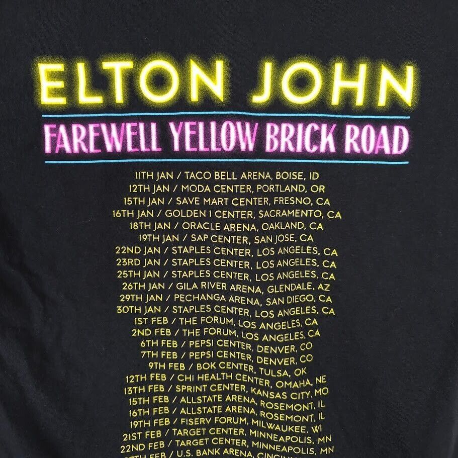 Other Elton John T Shirt Mens Size Small Black 2019 Farewell Tour Size US S / EU 44-46 / 1 - 5 Thumbnail
