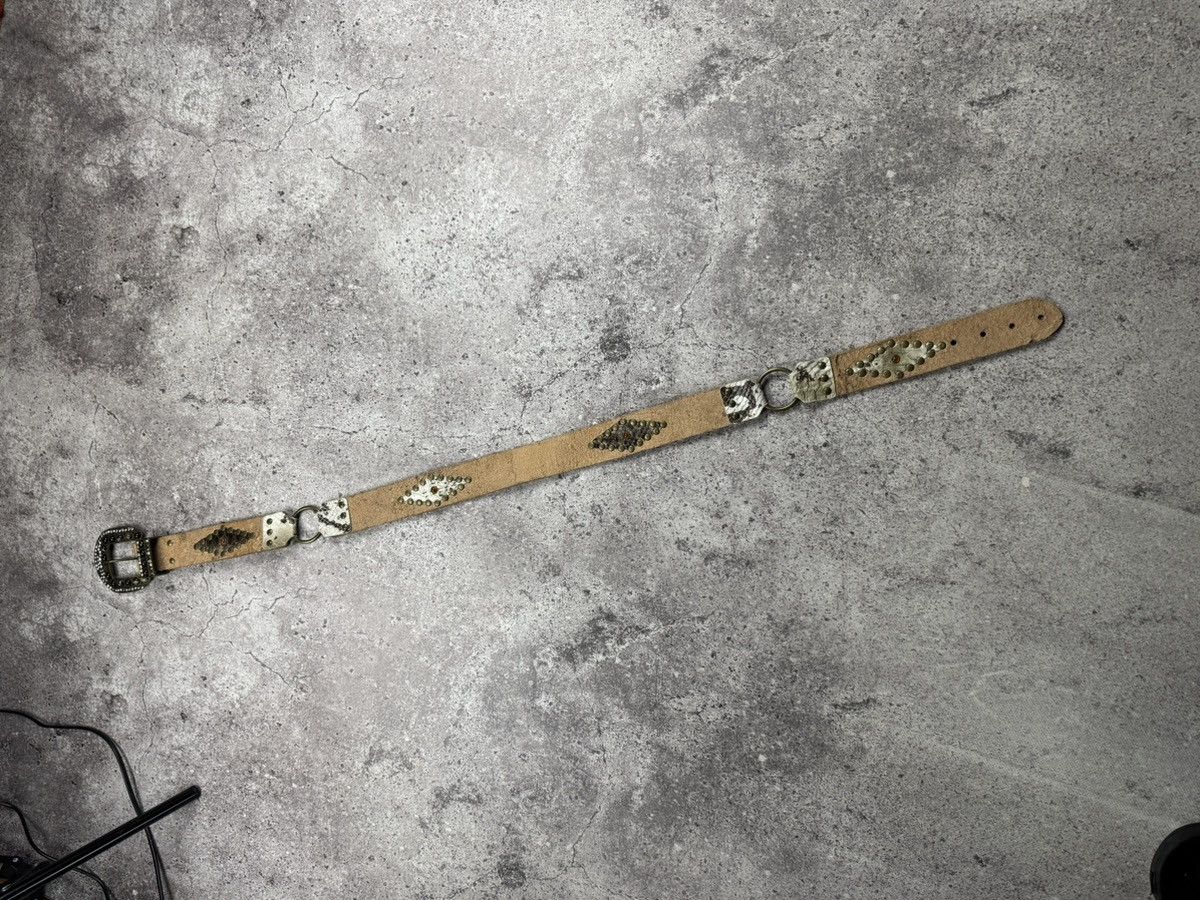 Japanese Brand 00’s NUMBER NINE STYLE WESTERN LEATHER RARE Y2K BELT VINTAGE Size ONE SIZE - 7 Thumbnail