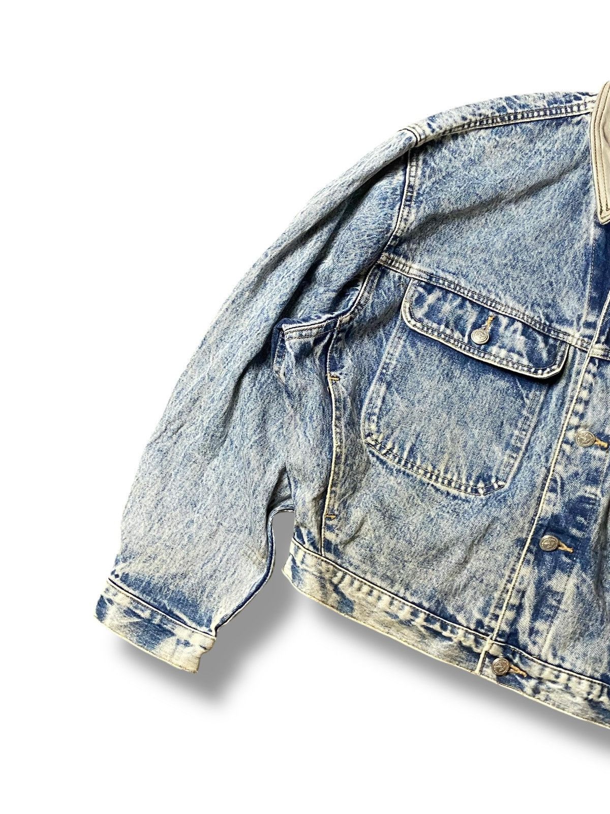 Japanese Brand × Vintage WOLVO WORKS Cropped Denim Jeans Jacket (126) Size US M / EU 48-50 / 2 - 3 Thumbnail