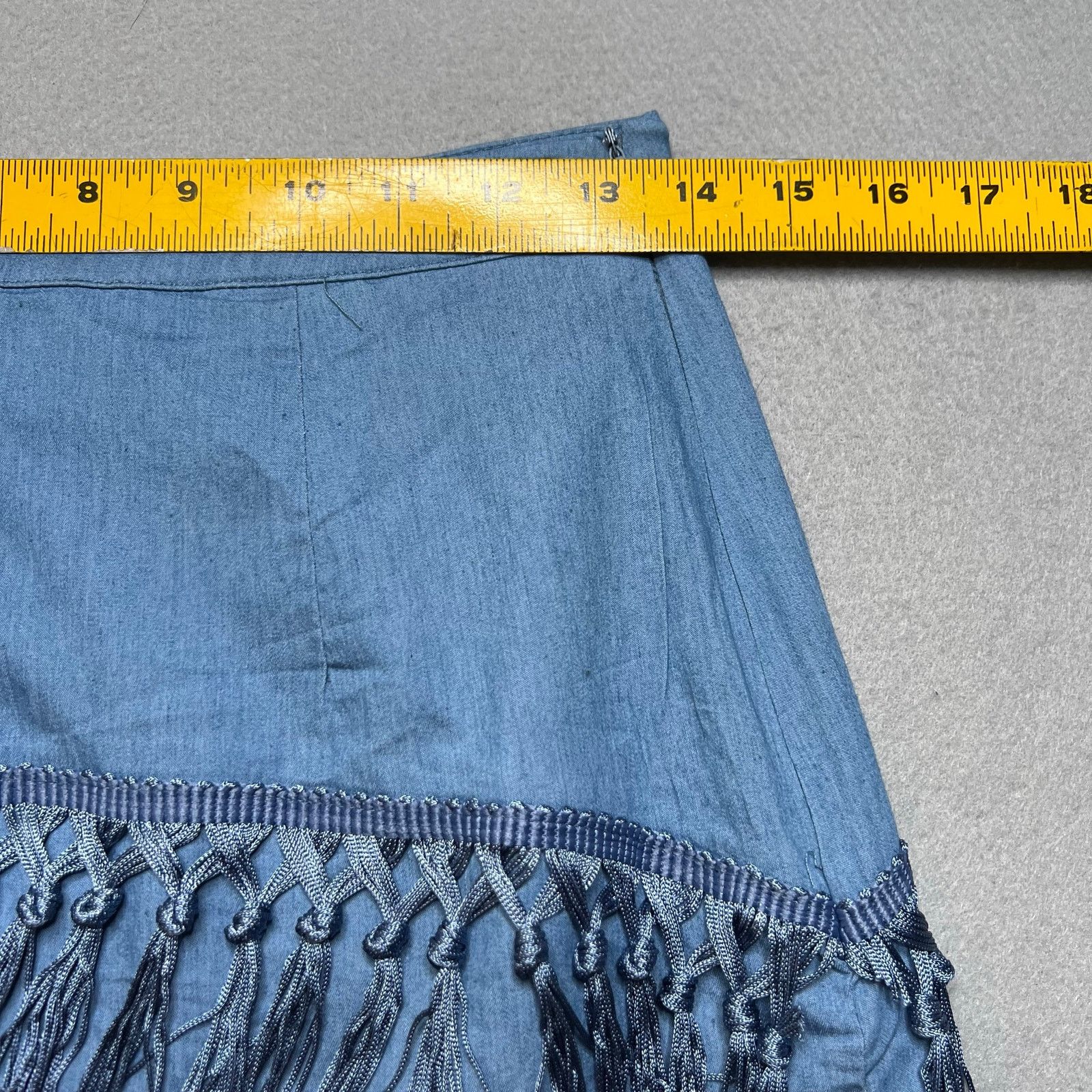 Other Egreis Women’s Fringe Skirt Blue Y2K Boho Western Festival S Size 28" / US 6 / IT 42 - 5 Thumbnail