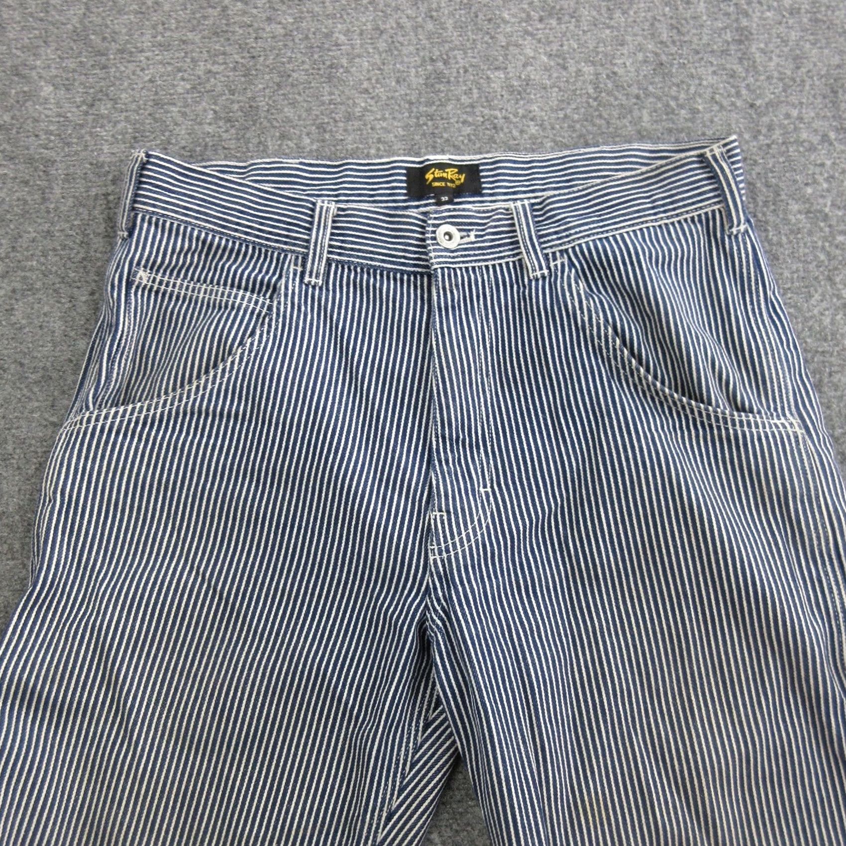 Stan Ray Stan Ray Pants Mens 32x25 Blue Hickory Stripe Carpenter Denim Workwear Relaxed Pants Mens Size US 32 / EU 48 - 5 Thumbnail