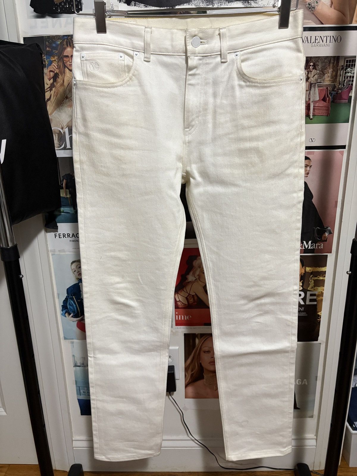 Louis Vuitton LV White Slim Fit Jeans by Virgil Abloh Size US 30 / EU 46 - 3 Thumbnail