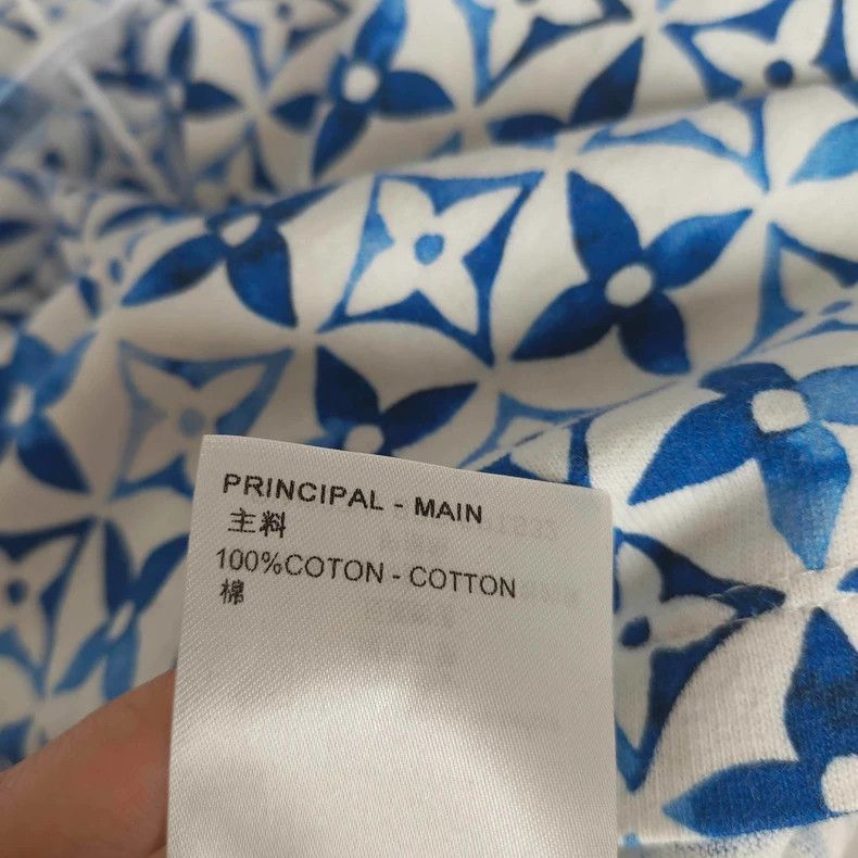 Louis Vuitton Louis Vuitton Blue flower full print short sleeve Size XS / US 0-2 / IT 36-38 - 3 Thumbnail