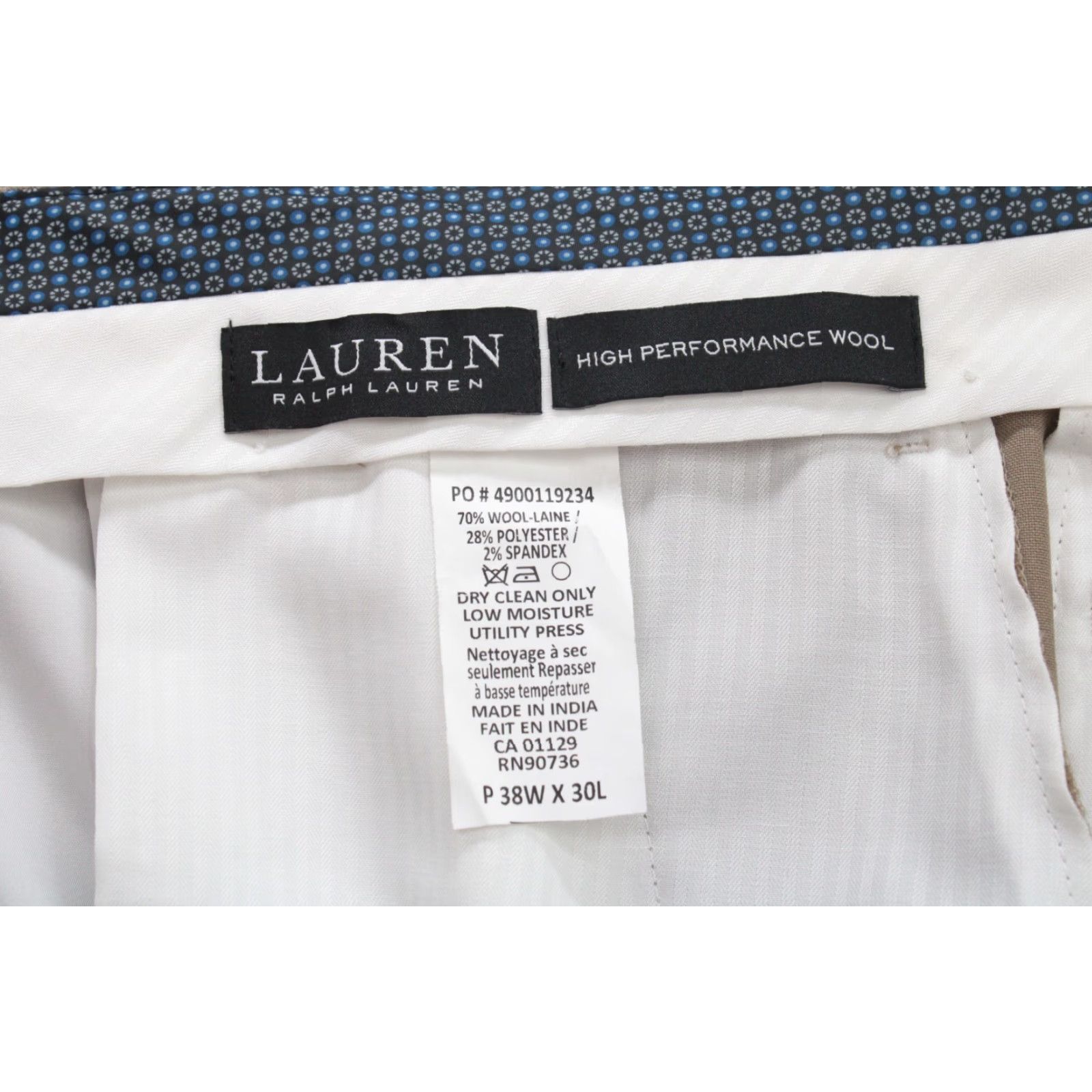 Ralph Lauren Lauren Ralph Lauren Pants Men's 38 Beige Pleated Cuffed Performance Wool Blend Size US 40 / EU 56 - 7 Thumbnail