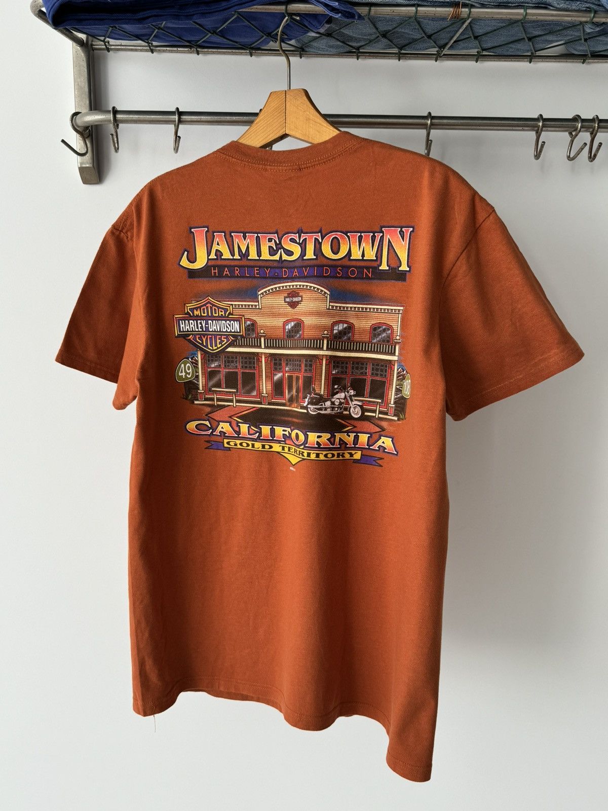 Harley Davidson × Vintage Vintage 2009 Harley Davidson ‘Jamestown’ Orange T-Shirt Size US L / EU 52-54 / 3 - 1 Thumbnail