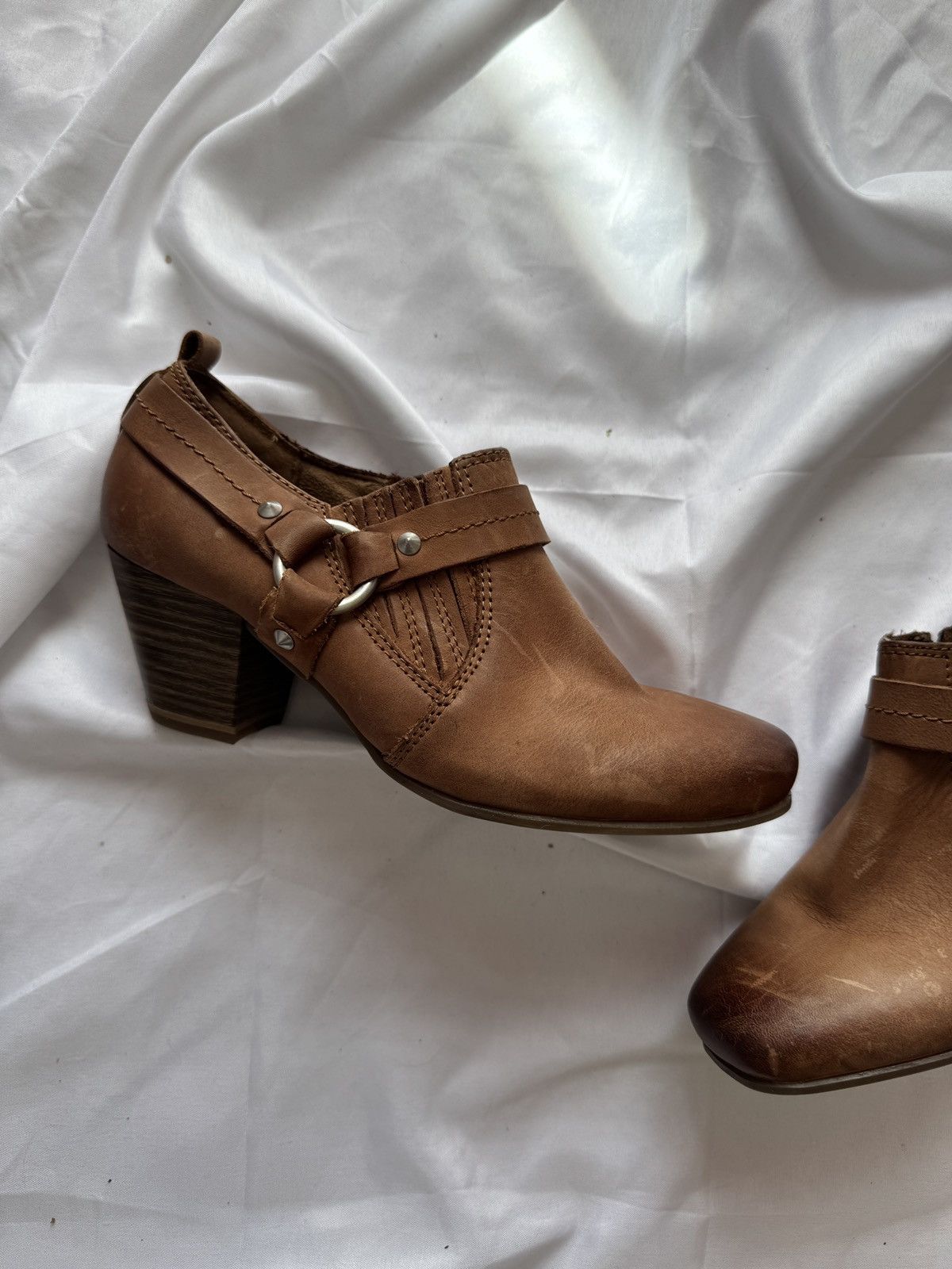 Hysteric Glamour Y2K Strap Details Real Faded Leather Boots Mary Jane Heels Size US 7 / IT 37 - 3 Thumbnail