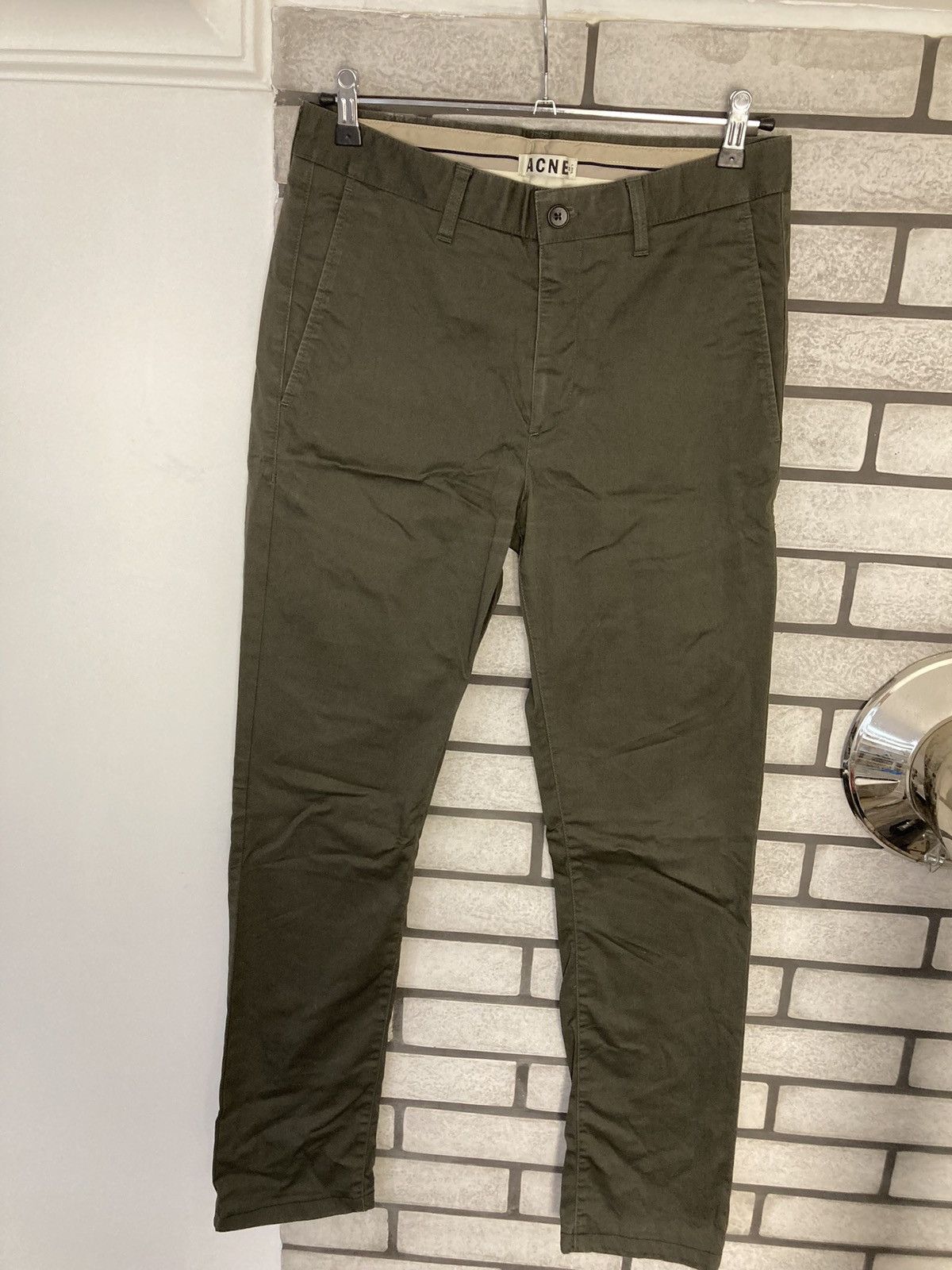 Acne Studios × Vintage Acne Studios Khaki Rog Satin Pants Size US 32 / EU 48 - 7 Thumbnail