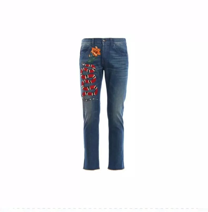 Gucci Gucci Size180/90A Animal flower print zipper access control Size US 31 - 2 Thumbnail