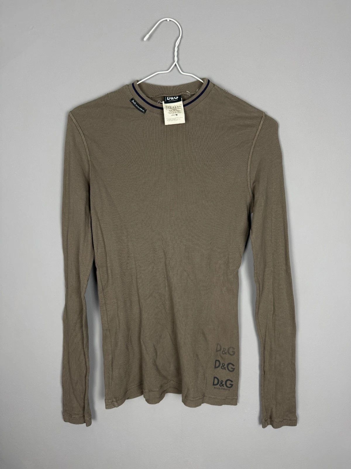 Dolce & Gabbana Dolce & Gabbana D&G Ribbed Long Sleeve Brown Crew Neck 2000s Size US S / EU 44-46 / 1 - 2 Thumbnail