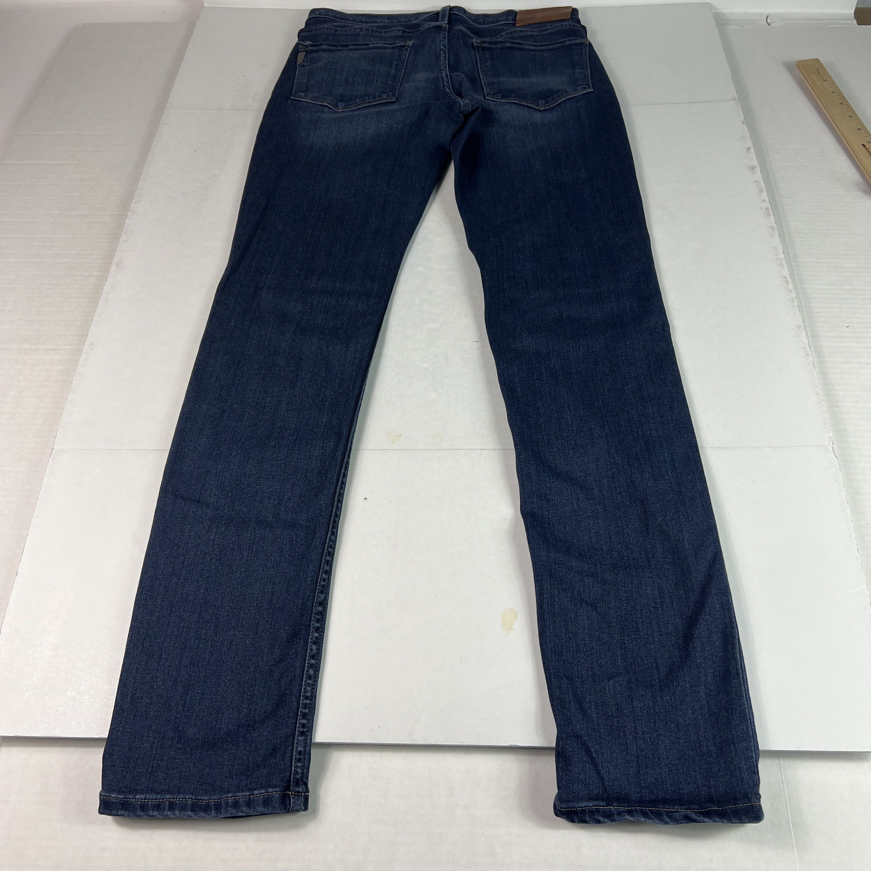 Paige Paige Jeans Lennox Slim Fit Straight Dark Blue Stretch Denim Size US 28 / EU 44 - 9 Thumbnail