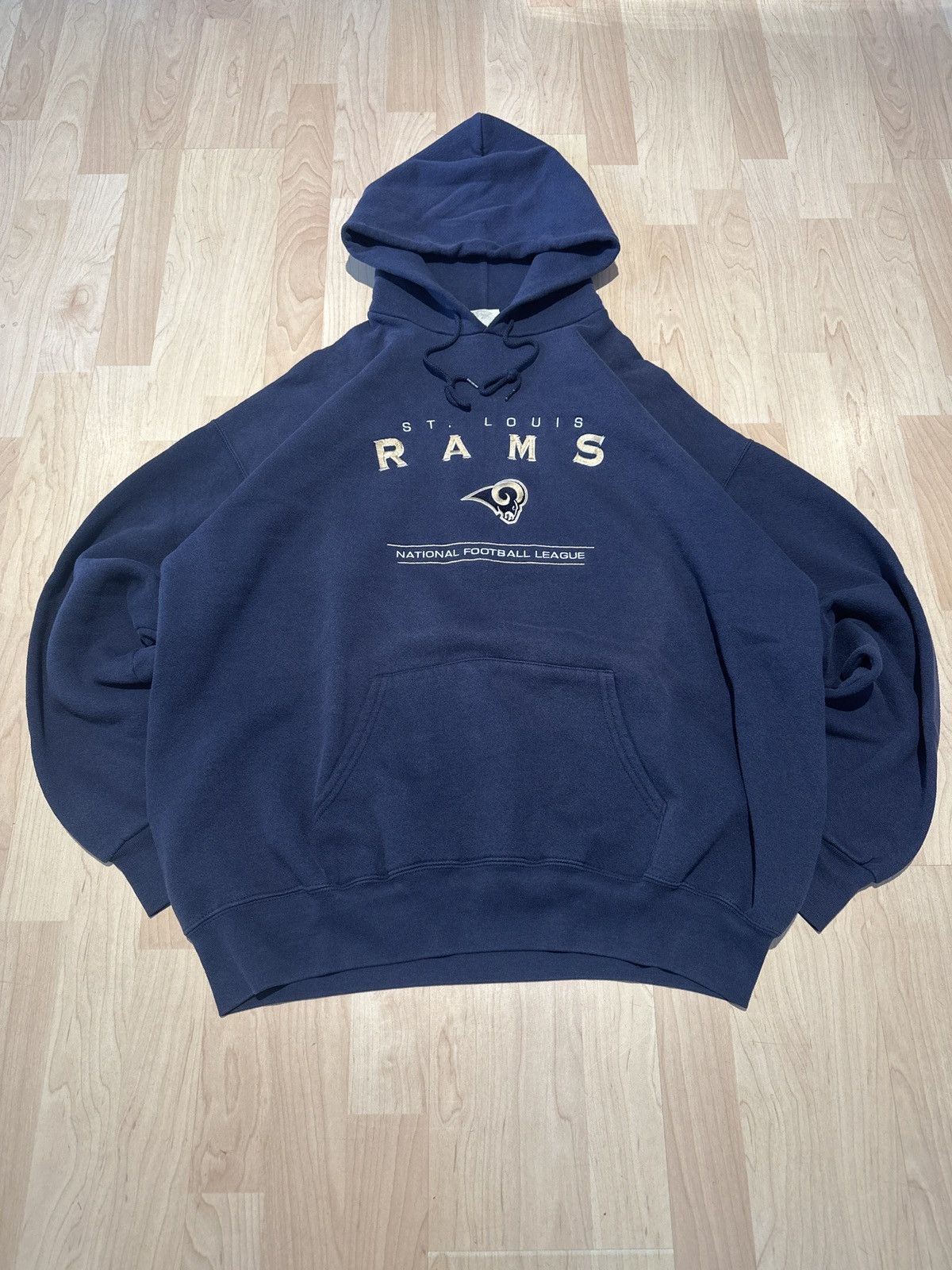 CSA × Lee × Vintage 90s Sunfaded Navy Lee Sport St. Louis Rams Football Hoodie Size US XL / EU 56 / 4 - 1 Thumbnail
