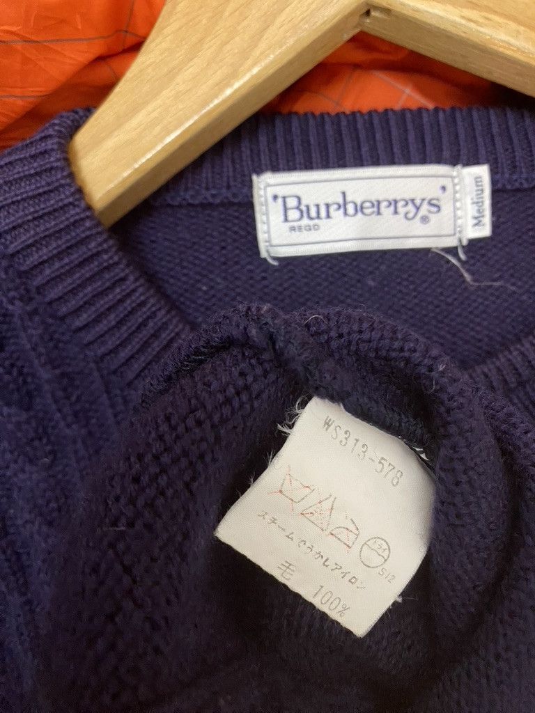 Burberry 90s Burberry Regd. Equestrain Crest Cable Knit Jumper Size US M / EU 48-50 / 2 - 7 Thumbnail