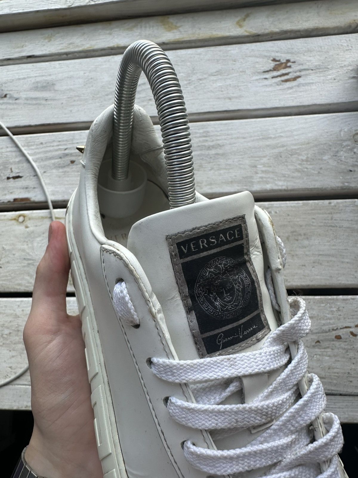 Versace 🚨Womens Versace low top sneakers size 35.5 Size US 5.5 / IT 35.5 - 8 Thumbnail