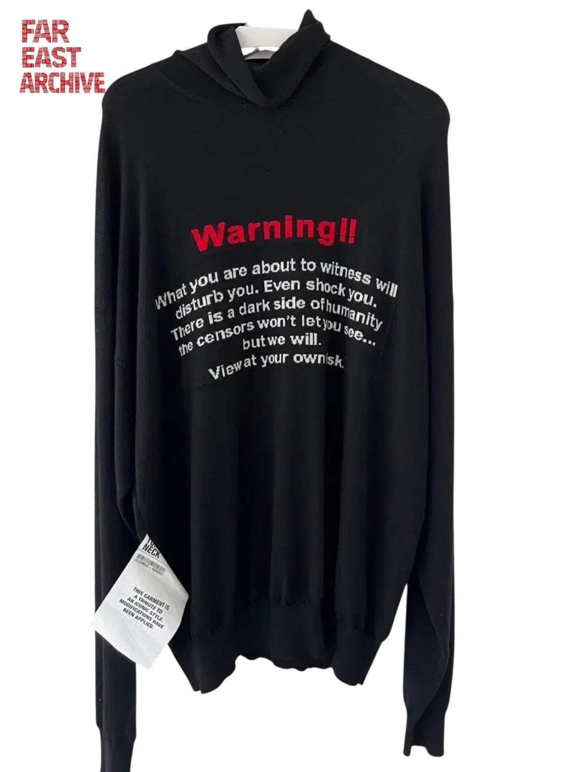 Vetements Vetements Warning Turtle Neck Sweater Size US M / EU 48-50 / 2 - 1 Thumbnail