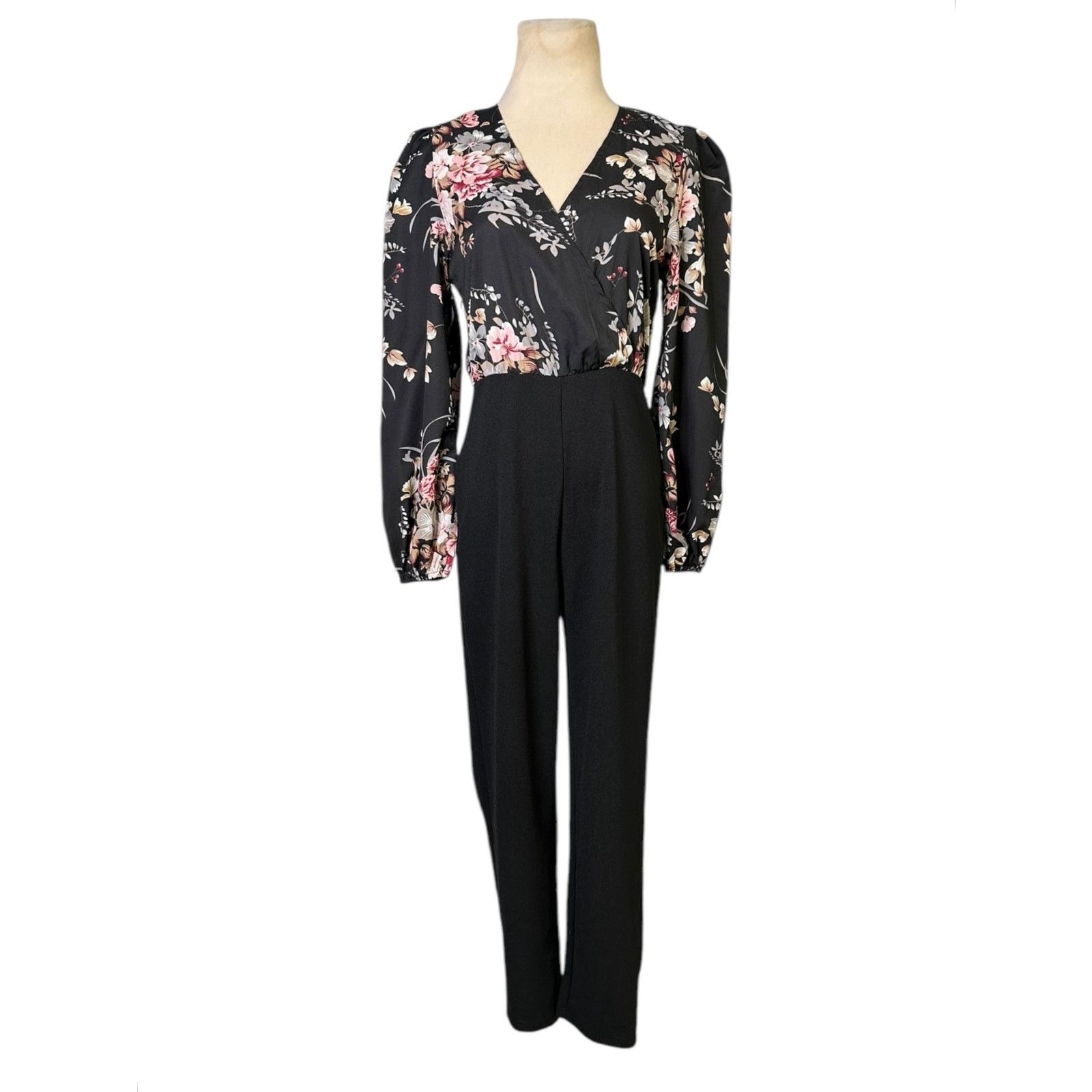 Shein Shein black floral long sleeves jumpsuit size XS Size 26" / US 2 / IT 38 - 10 Thumbnail