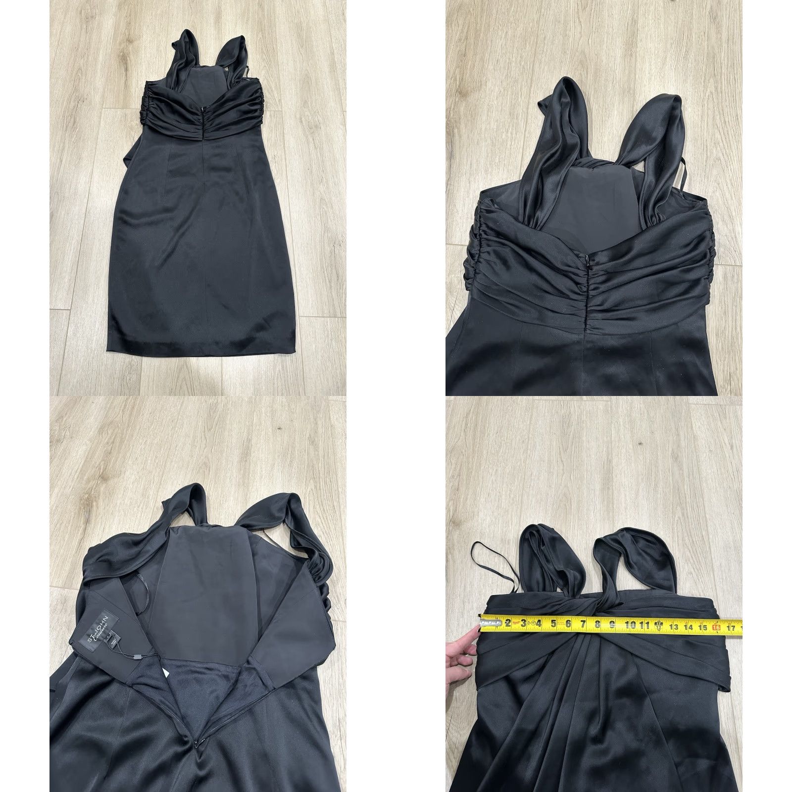 St. John St. John Dress Women 6 Black Tank Dress Sleeveless Sheath Knit Knee Length Zip Straps Classic Size M / US 6-8 / IT 42-44 - 8 Thumbnail