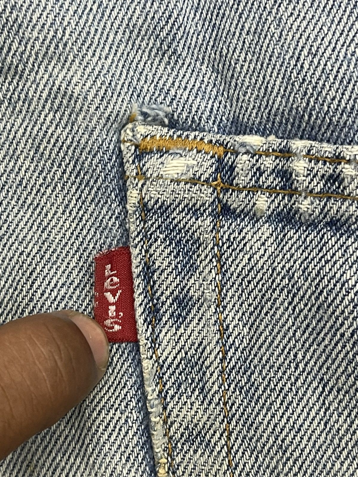 Levi's Vintage 80s Levis 501 Distressed Denim Size US 33 - 10 Thumbnail