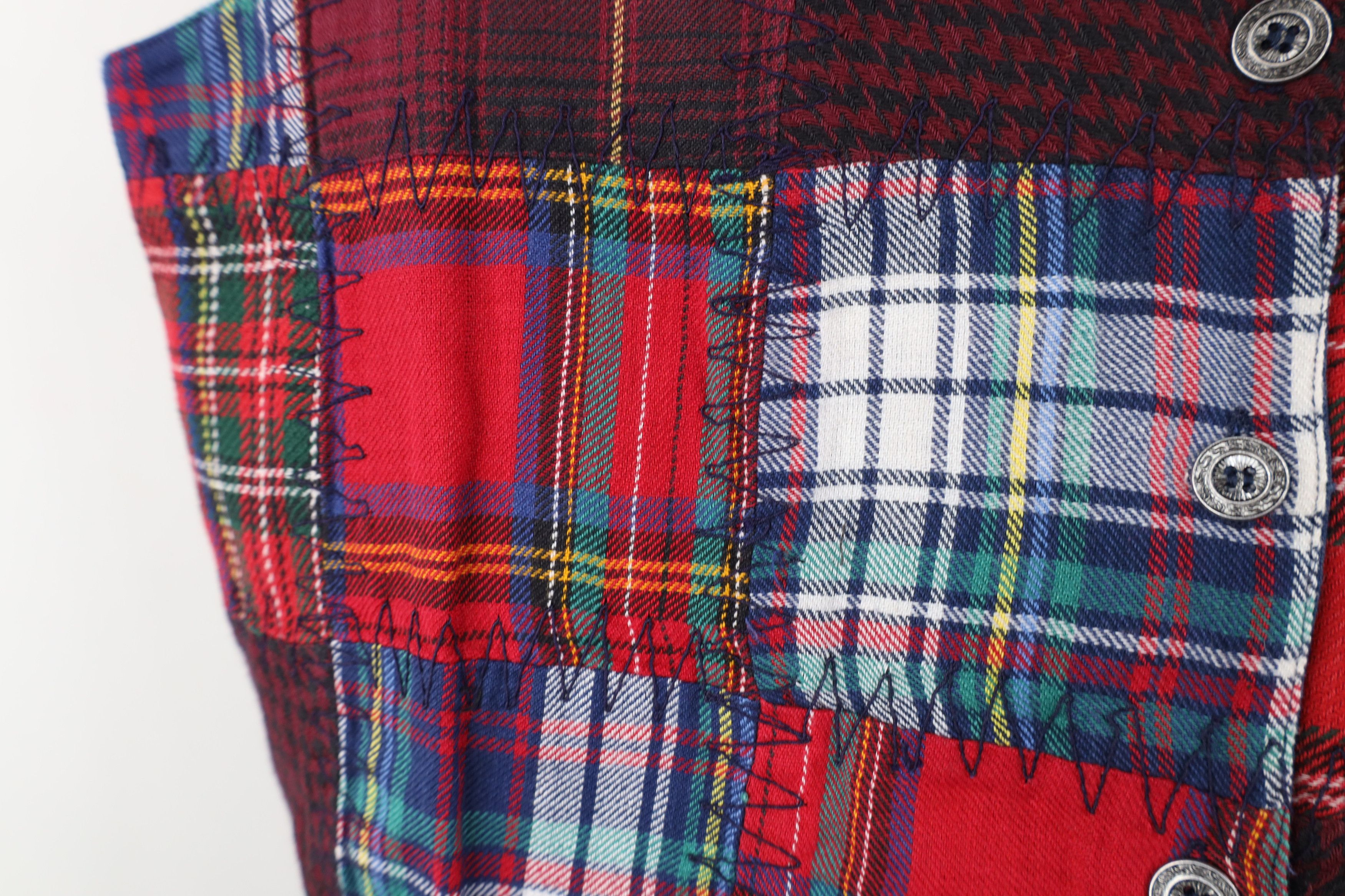 Vintage Vintage 90s Streetwear Faded Quilt Patchwork Vest Jacket Size M / US 6-8 / IT 42-44 - 5 Thumbnail