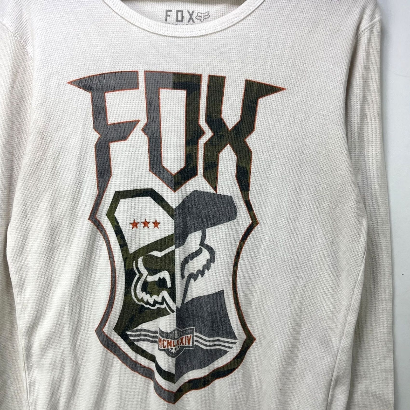 Vintage VINTAGE Fox Shirt Mens L White Thermal Racing Long Sleeve Size US L / EU 52-54 / 3 - 2 Thumbnail