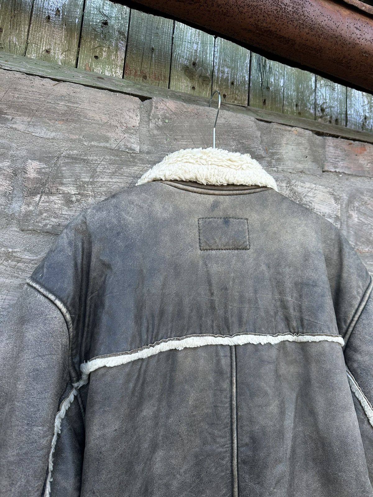 Quiksilver × Vintage Vintage Y2K Quiksilver Boarding Sherpa Leather Jacket Size US L / EU 52-54 / 3 - 12 Thumbnail