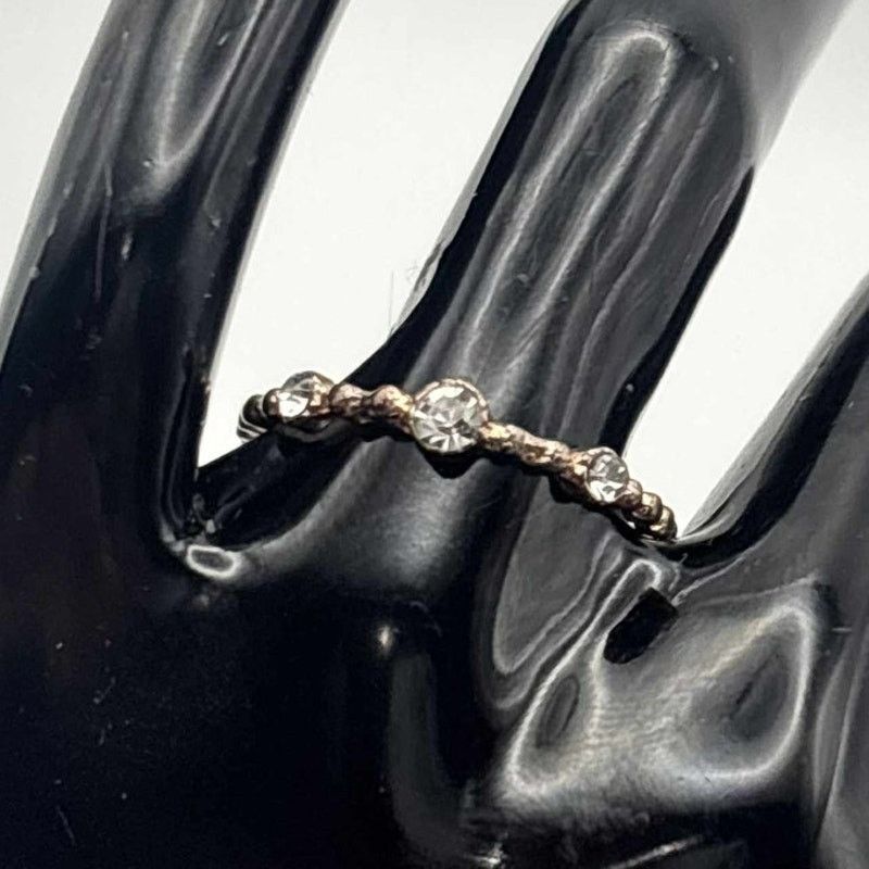 Other Rose Gold 3 Tier Crystal Ring Size ONE SIZE - 1 Thumbnail