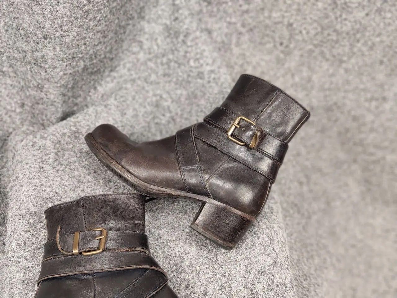 MoMA Moma Handmade Leather Shoes Buckle Wide Width Ankle Boots Size US 5 / IT 35 - 4 Thumbnail