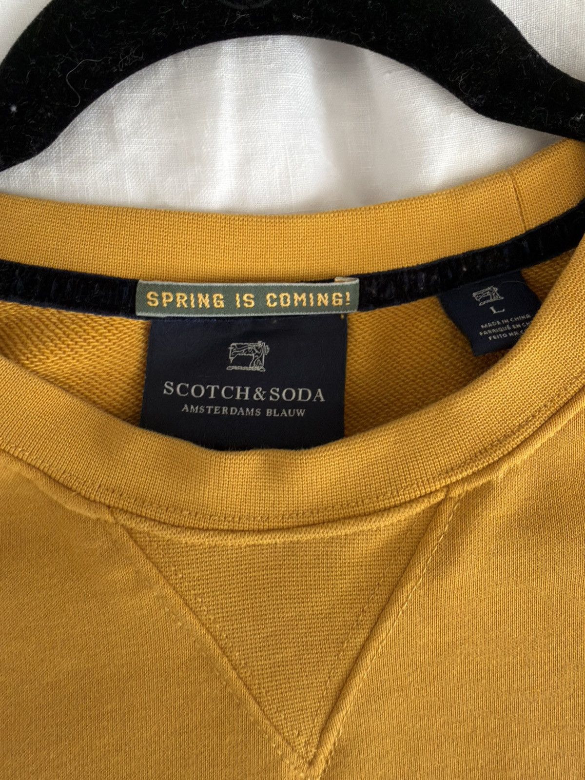 Scotch & Soda Scotch & Soda Mustard Yellow Crewneck Sweatshirt Size US L / EU 52-54 / 3 - 4 Thumbnail