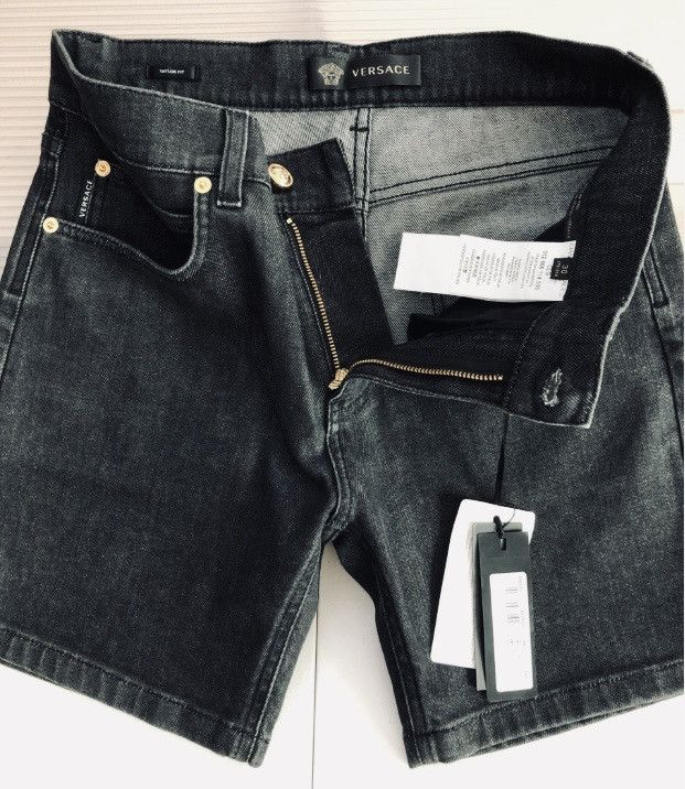 Versace Verscae 🇮🇹 Black Asphalt 5 Pkt Medusahead Denim Shorts 30 New Size US 30 / EU 46 - 6 Thumbnail