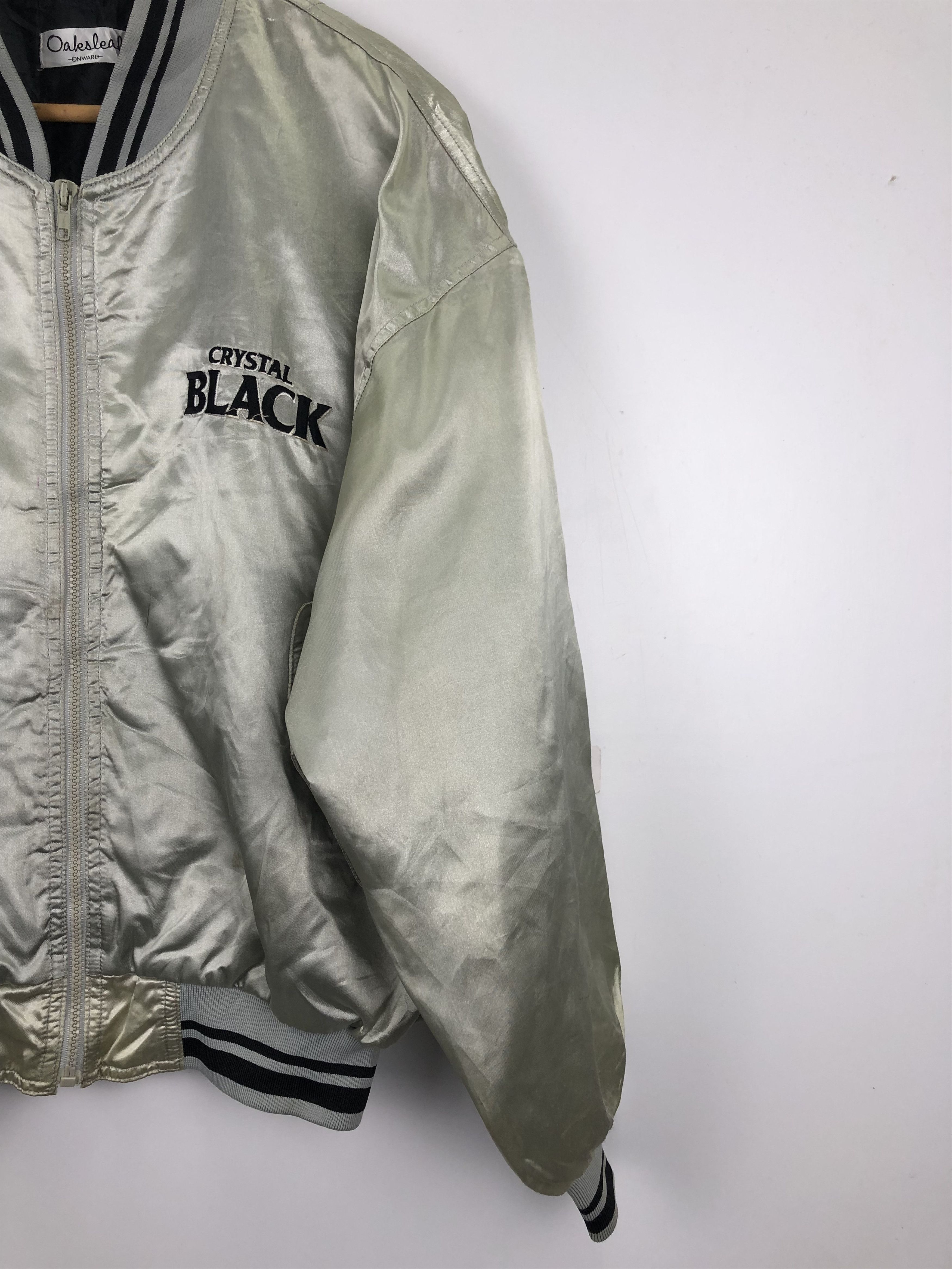 Vintage Vintage Crystal Black Bomber Varsity Baseball Jumper J0727 Size US L / EU 52-54 / 3 - 7 Thumbnail