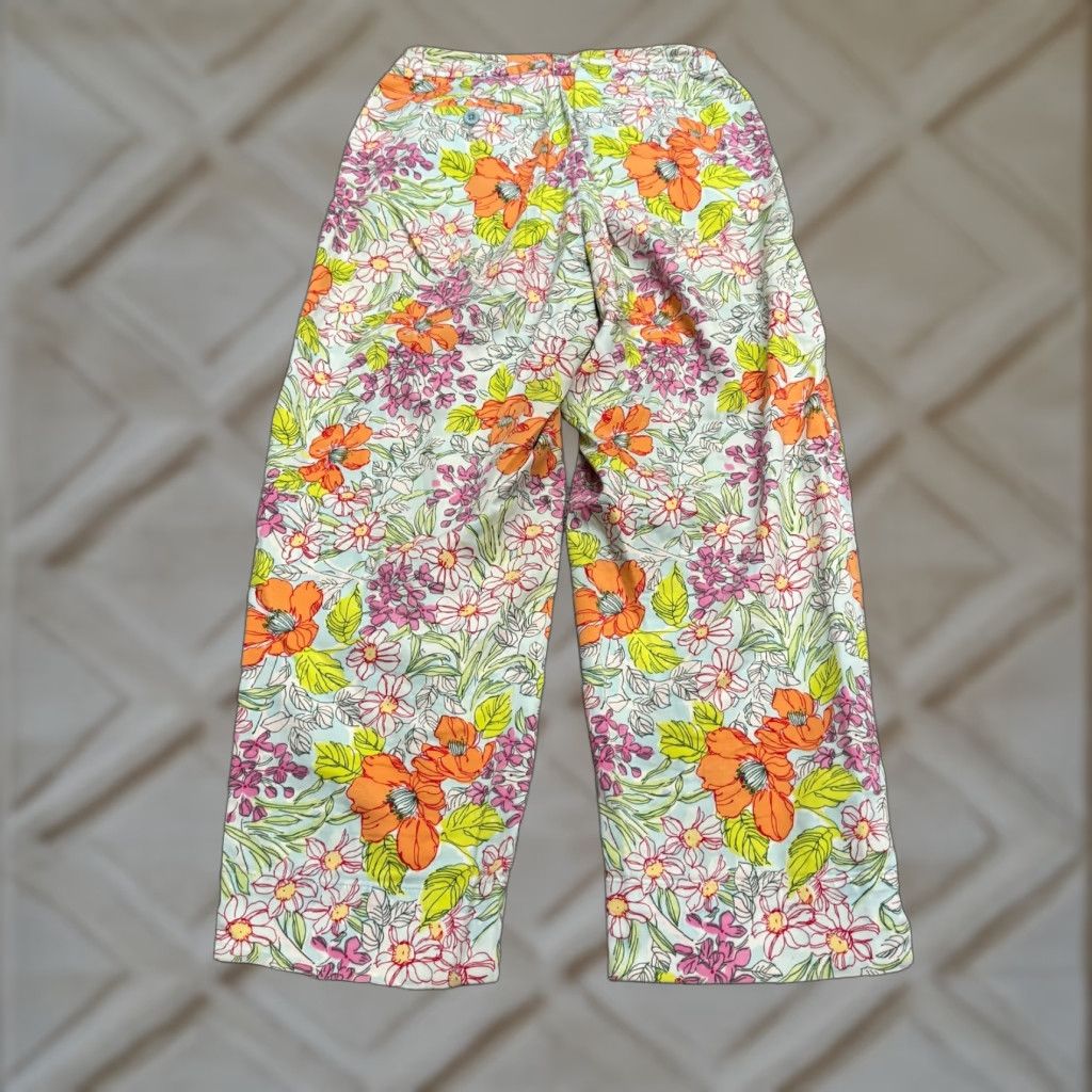 Talbots Talbots Pants Cropped Chino Multicolor Floral Stretch Cotton Blend Womens 6 Regular Inseam 25 in Straight Size 28" / US 6 / IT 42 - 1 Thumbnail