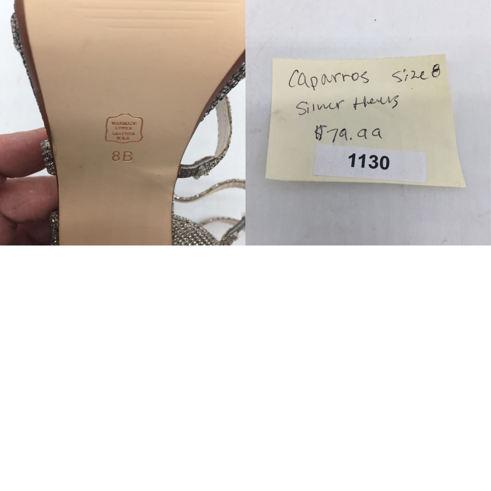 Vintage VINTAGE Caparros Womens Sandal Caparros Womens Ankle Strap Sandals Metallic Buckle Slim Heels Leather 8 B New Size US 8 / IT 38 - 8 Thumbnail