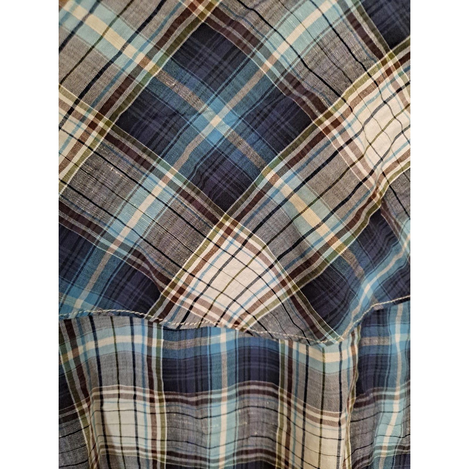 Other Cuadra Blue, Brown and Black Plaid Snap Up Shirt Size US M / EU 48-50 / 2 - 7 Thumbnail