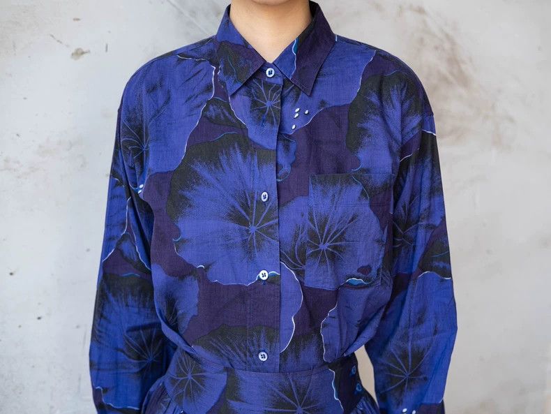 Kenzo KENZO Blue and purple flower set vintage Size M / US 6-8 / IT 42-44 - 6 Thumbnail
