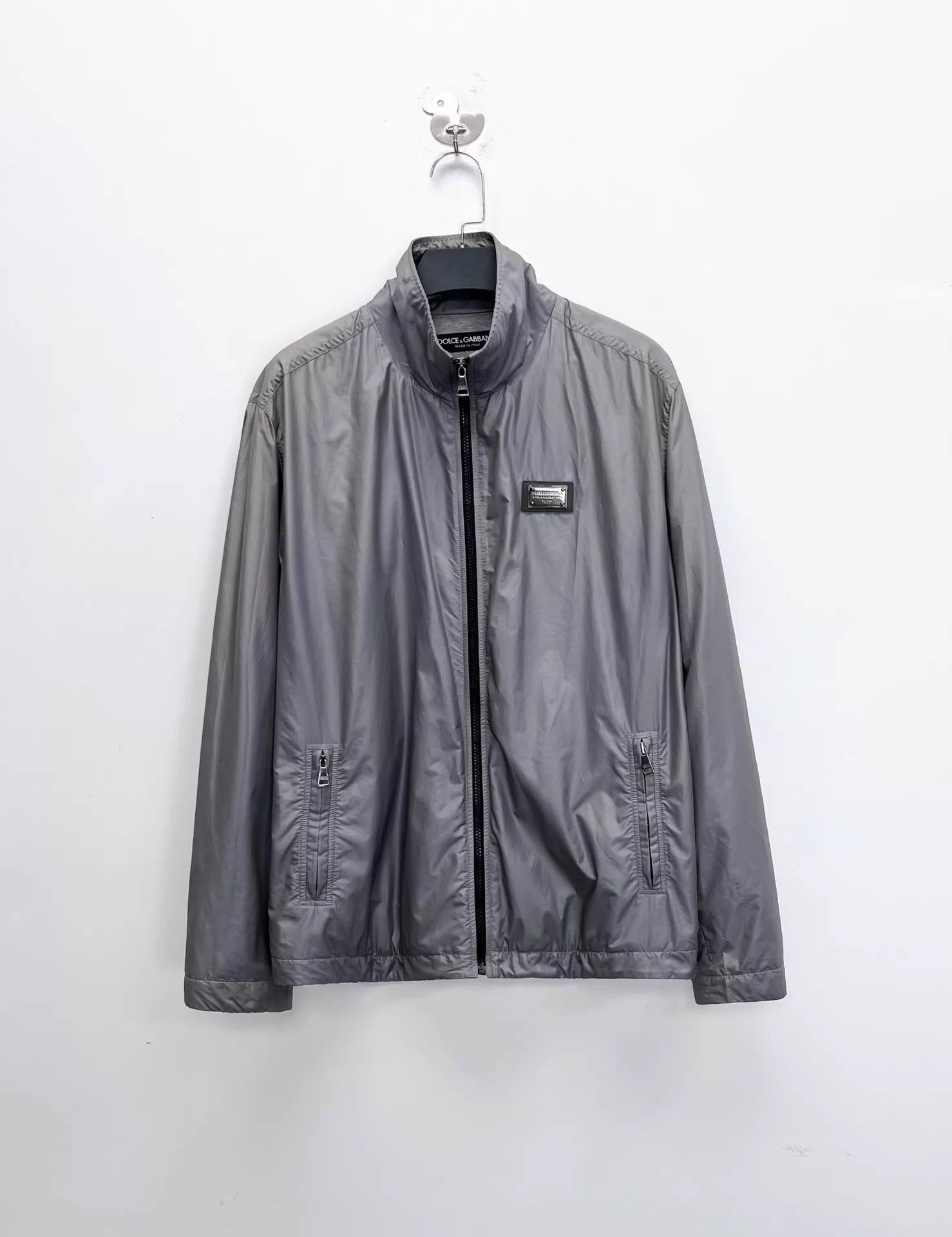 Dolce & Gabbana DG Gray Nylon Logo Stand Collar Zip Padded Jacket 48 98New Size US M / EU 48-50 / 2 - 1 Thumbnail