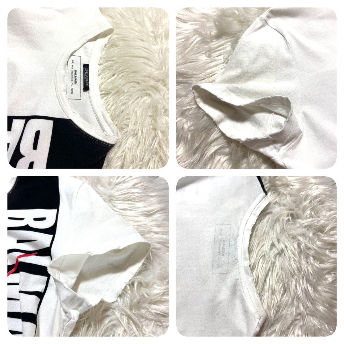 Balmain Balmain Homme Distressed T-shirt M 44 White Black Red Size US S / EU 44-46 / 1 - 3 Thumbnail