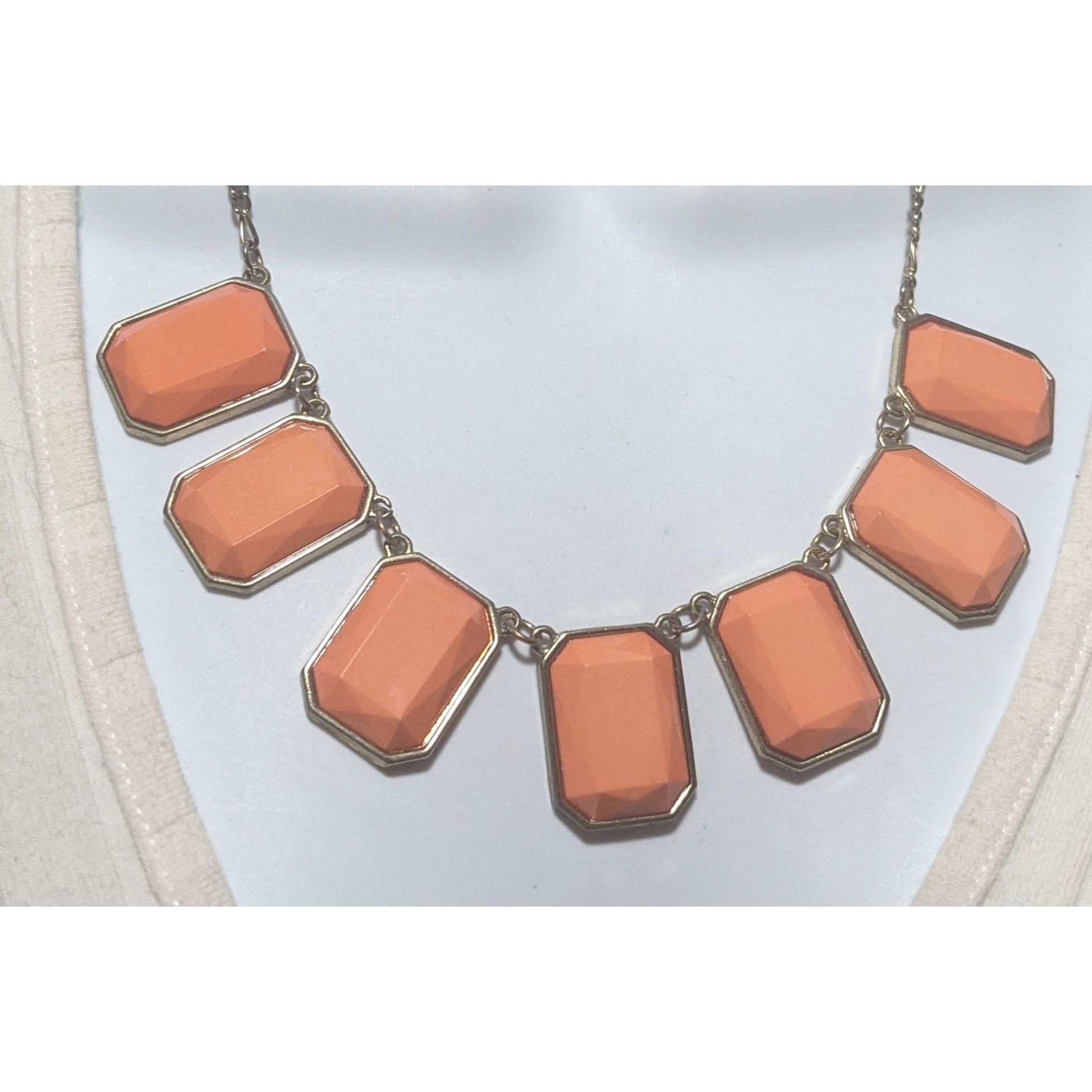Other Vintage Style Orange Gemstone Statement Necklace Size ONE SIZE - 6 Thumbnail